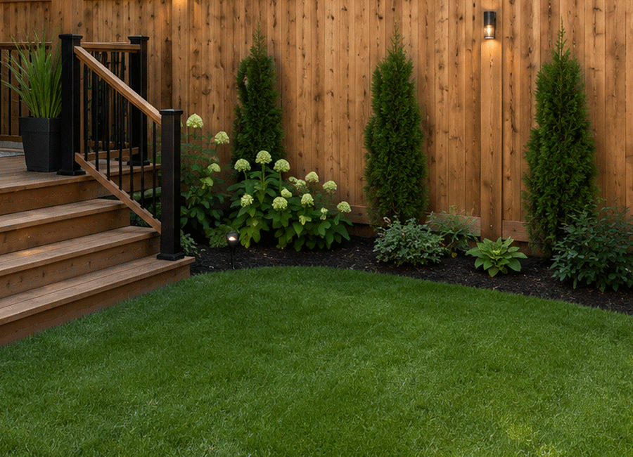 Backyard decks and fences